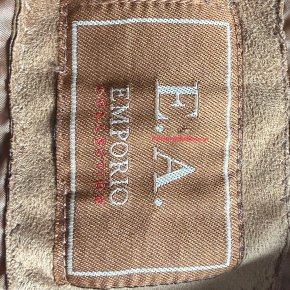 Emporio Armani Brown Suede Trench Coat - Picture 3 of 9